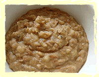 A bowl of refried beans