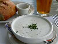 A bowl of New England Clam Chowder