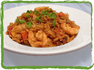 Chicken sausage and shrimp jambalaya